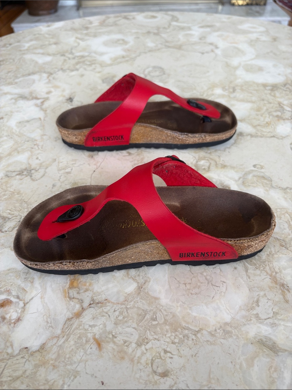 Birkenstock Gizeh Birko-Flor Red Sandals - Picture 6 of 15